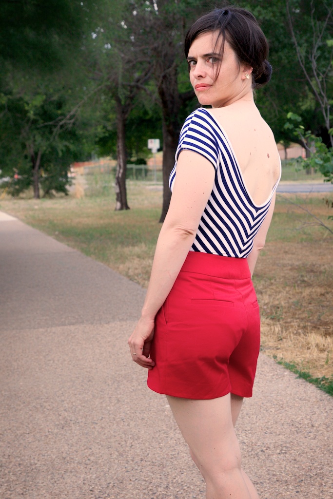 First Summer Shot: Red Scallop Shorts • Cloth Habit