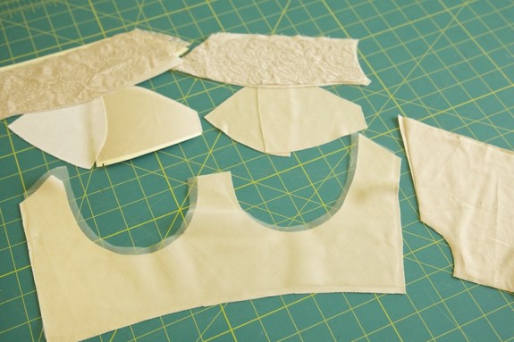 How to cut a bra pattern, from the Bra-making Sew Along at Cloth Habit