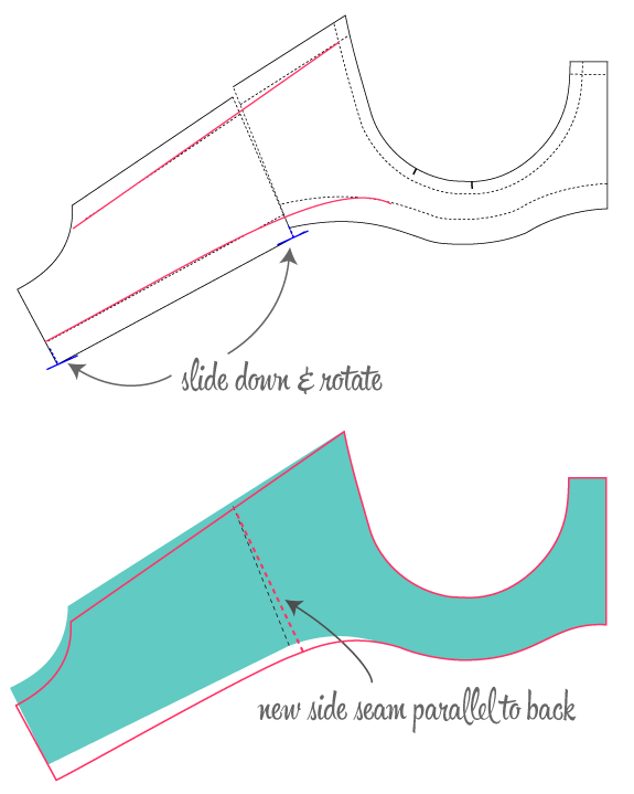 Learn how to make common adjustments to a bra band and bridge for an underwired bra pattern | Bra-making Sew Along