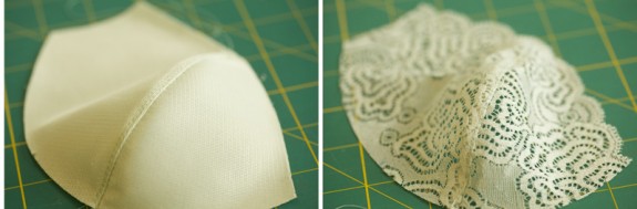 separate lace cup and lining
