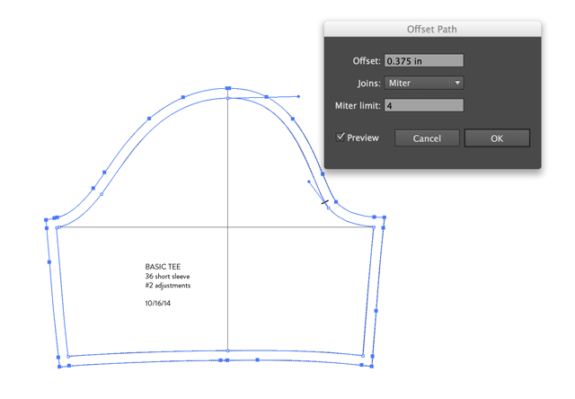 Using Adobe Illustrator for flat pattern drafting