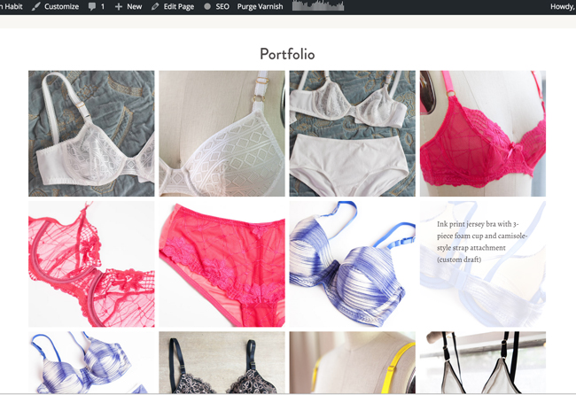 creating a portfolio in WordPress | Cloth Habit
