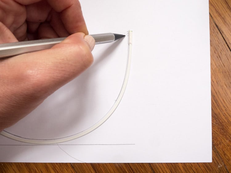 Tracing an underwire to measure its length